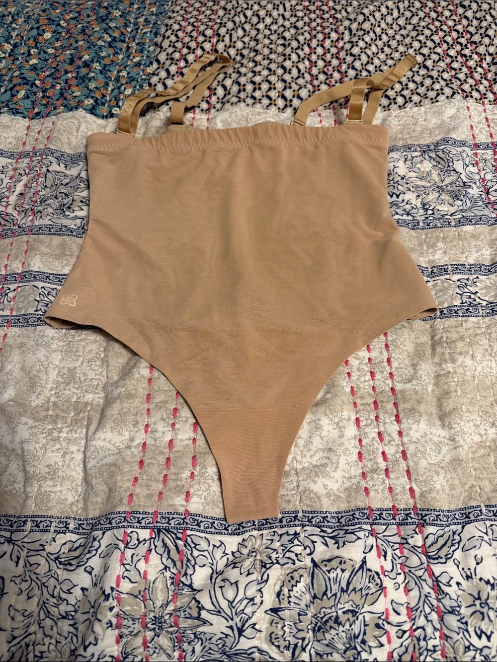 HONEYLOVE Nude High-Waist Shapewear Bodysuit with Adjustable Straps